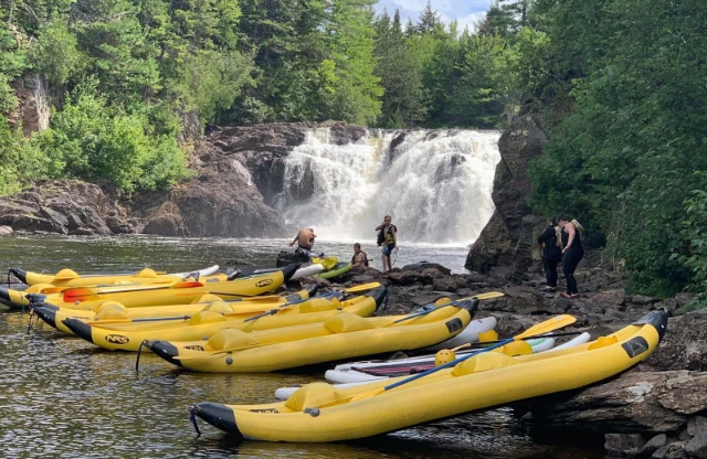 Kayaking at Grand Falls in Maine with Adventure Bound.