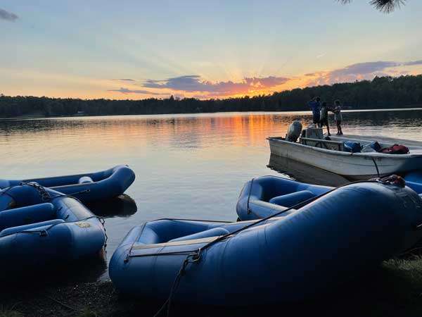 Sunset at remote campsite