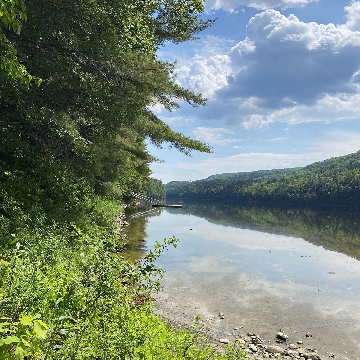View of dock from canoe