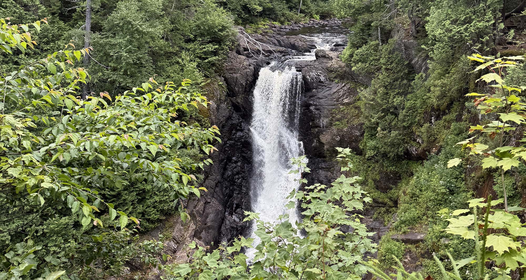 Moxie Falls waterfall in Maine